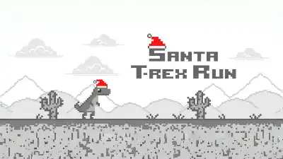 Santa T-Rex Run background